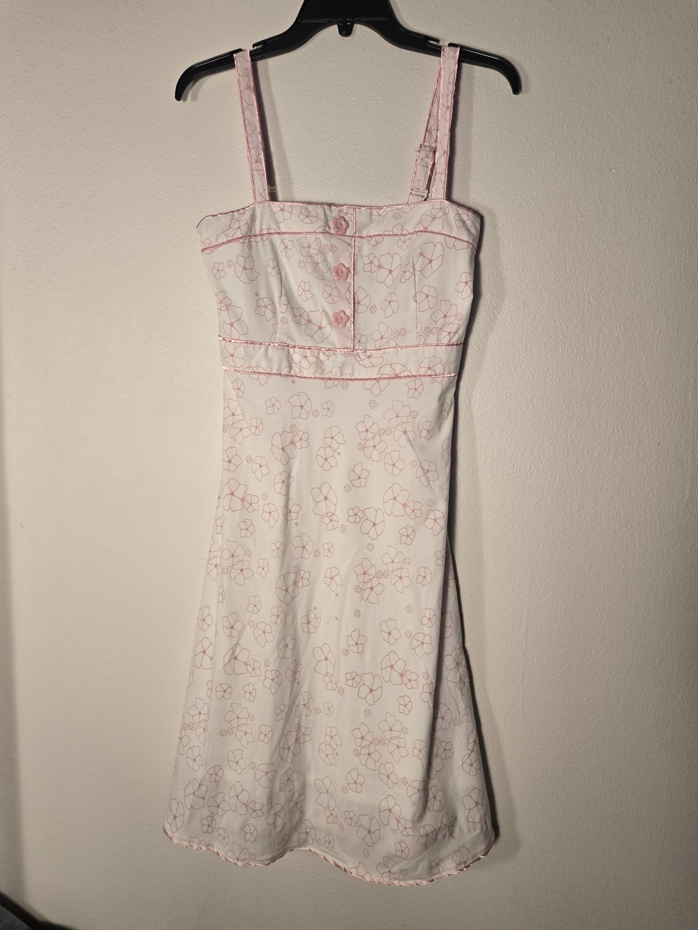 Pink Floral Mini Sundress with Spaghetti Straps